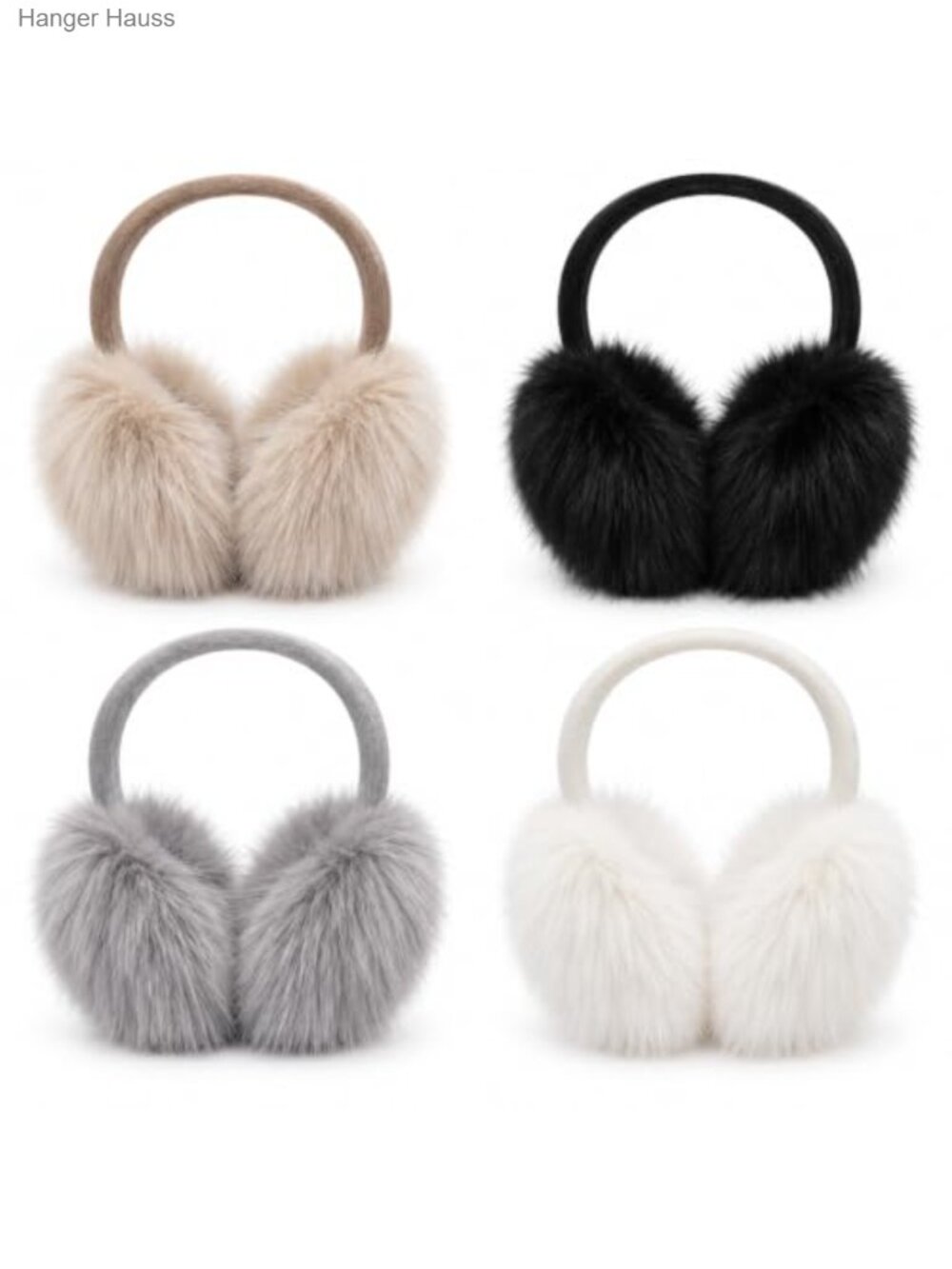 4 Pk Faux Fur Foldable Winter Earmuffs Fuzzy Ear Warmers Unisex